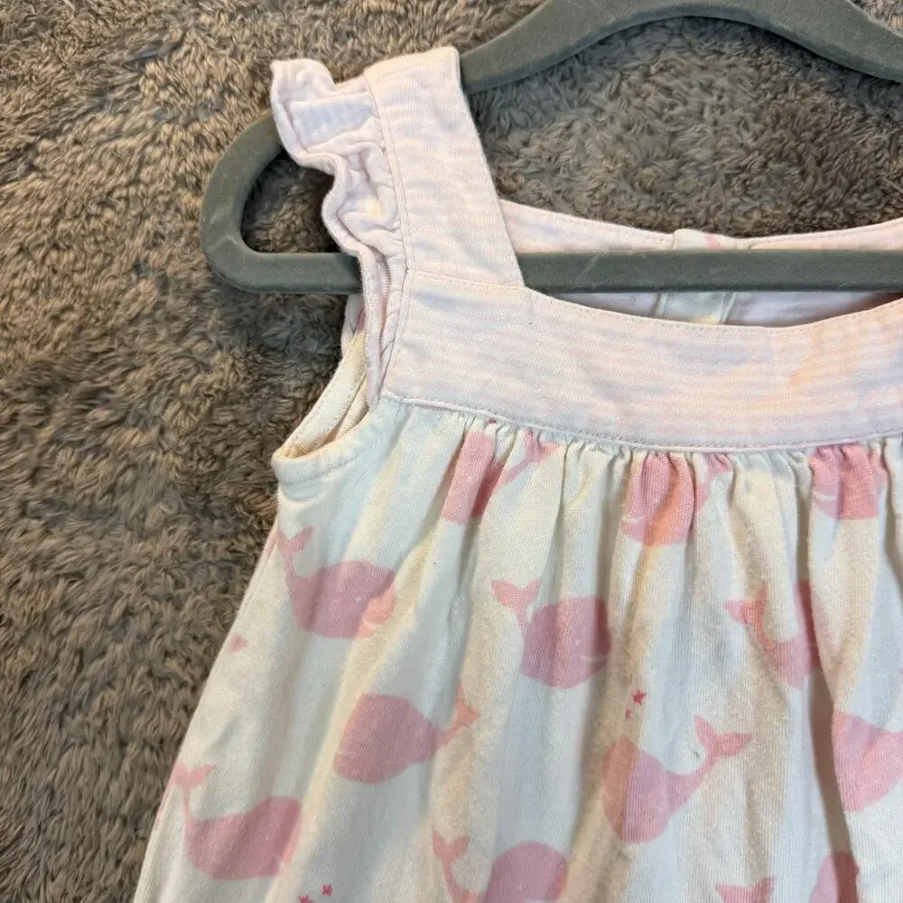 Baby Gap Pink White Whale Print Romper Baby Toddler Girl 18-24 Months